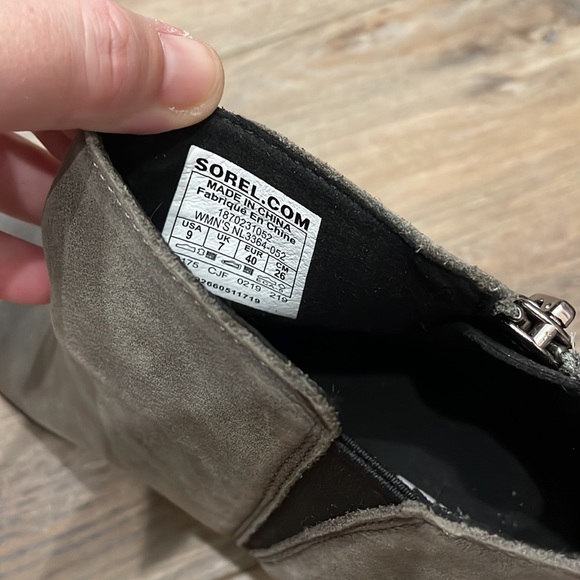 Sorel Ankle Boots Style Joan of Arctic Wedge Ankle Bootie! Grey Leather, Size 9! - Picture 8 of 11